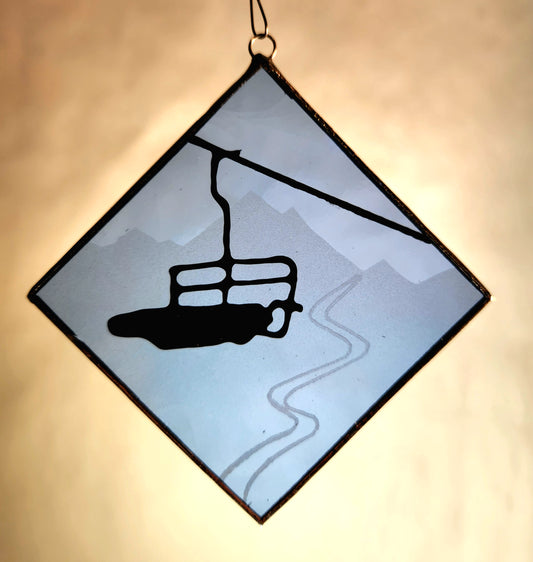 Chairlift Ornament- Light Blue